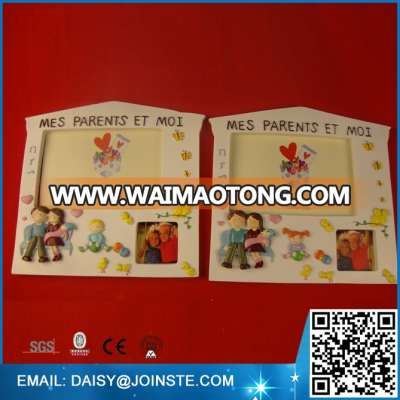 Family polyresin double picture photo frame